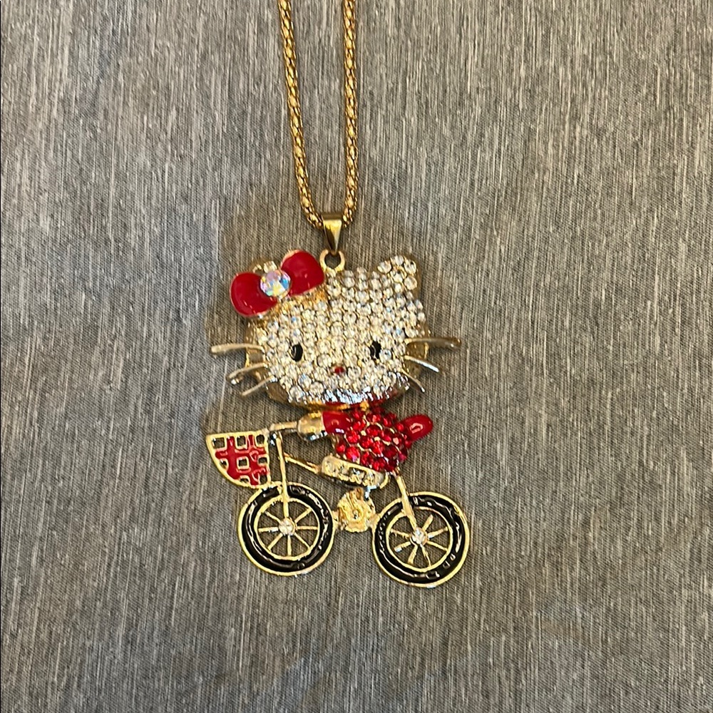 Hello Kitty Gold and Red Pendant Necklace (Betsy Johnson)